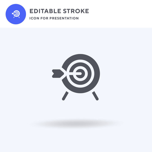 Bullseye icoon vector, gevuld plat bord, solide pictogram geïsoleerd op wit, logo illustratie. Bullseye icoon voor presentatie. - Vector, afbeelding