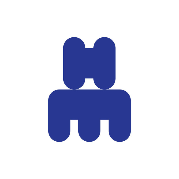 Vector de diseño de logotipo de letra HM o MH - Vector, imagen