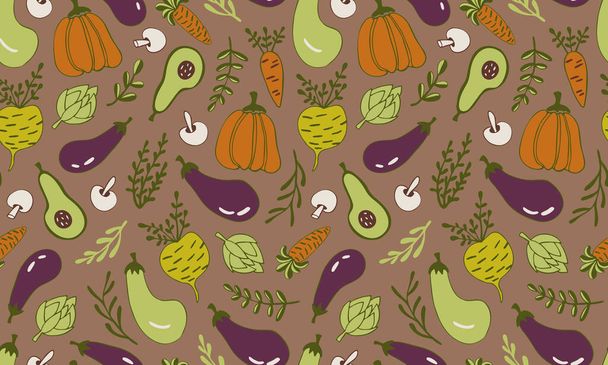 Vector seamless pattern of vegetables - Vector, Image