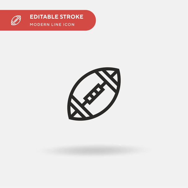 Rugby Icona vettoriale semplice. Illustrazione modello di design simbolo per elemento web mobile UI. Pittogramma moderno a colori perfetto sul tratto modificabile. Icone di rugby per il tuo progetto aziendale - Vettoriali, immagini