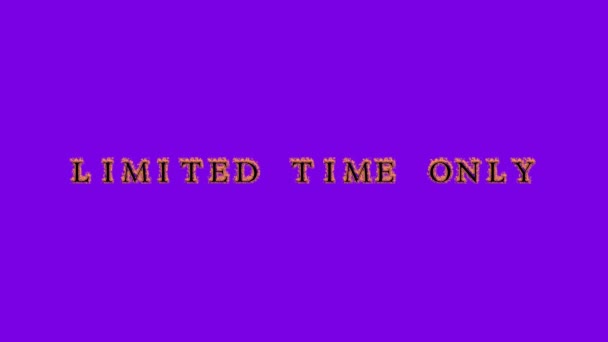 limited time only fire text effect violet background. animated text effect with high visual impact. letter and text effect. Alpha Matte. - Footage, Video