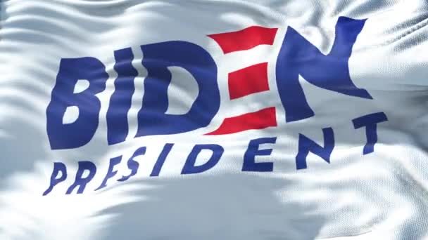 Flaga Joe Biden dla prezydenta - białe tło - pętla - Materiał filmowy, wideo