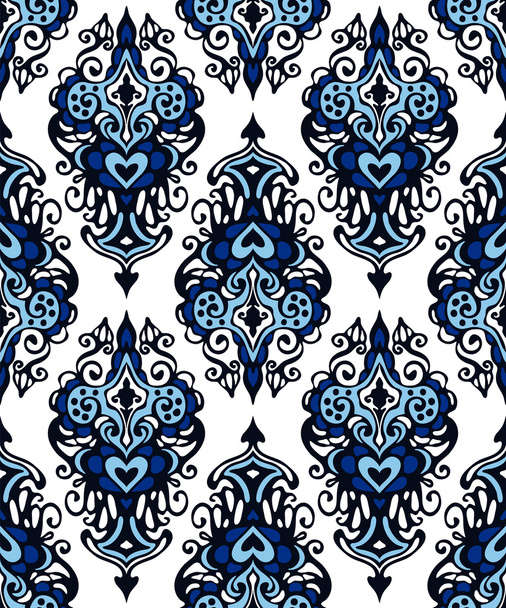 Damask Flourish motif vector pattern - Vettoriali, immagini