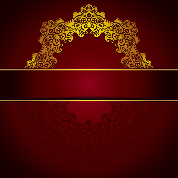 Golden luxury medallion vintage card vector - Вектор,изображение