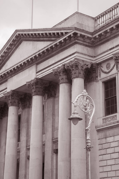 City Hall Facade; Dublin; Ireland in Black and White Sepia Tone - Photo, Image
