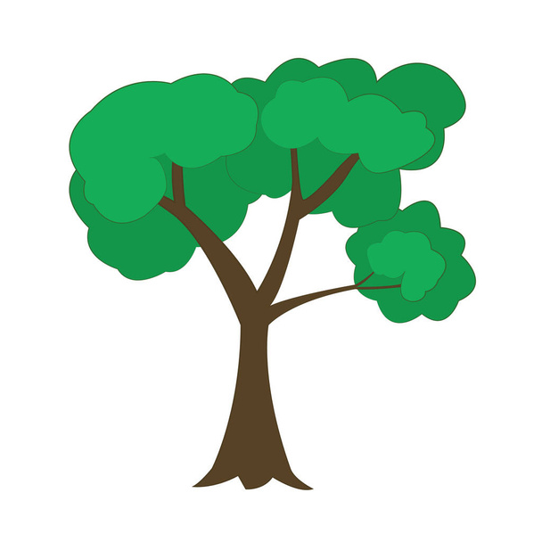 Green Tree on white background. Vector Illustration. - Vetor, Imagem
