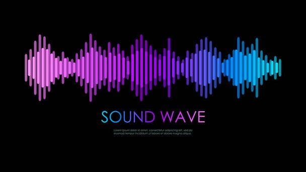 Pink purple and blue music sound wave. Colorful modern equalizer. - Vector, Image