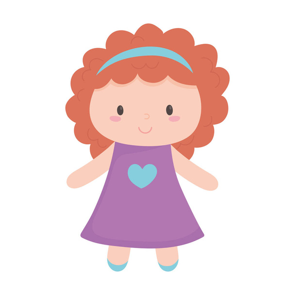 kids toys little doll cartoon isolated icon design white background - Vector, Image