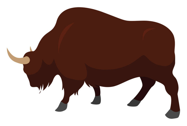 American Bison, illustrazione, vettore su sfondo bianco - Vettoriali, immagini