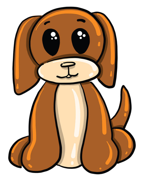 Sad dog, illustration, vector on white background - Vektör, Görsel
