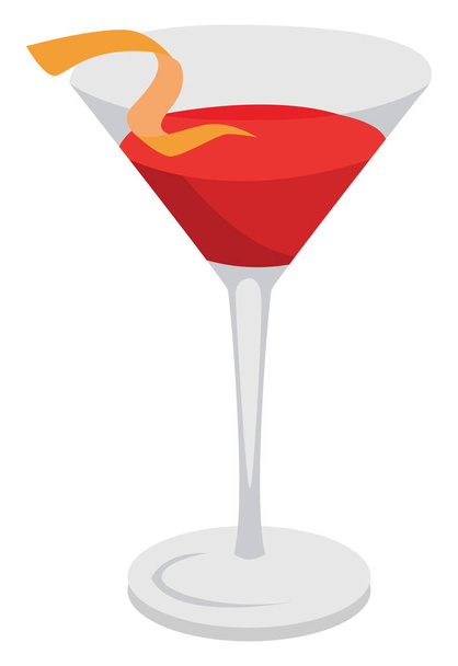 Cóctel rojo cosmopolita, ilustración, vector sobre fondo blanco - Vector, Imagen