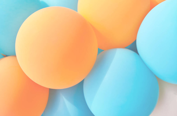 Background and texture of orange and blue balloons. - Zdjęcie, obraz