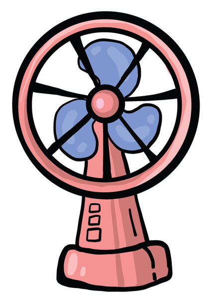 Pink fan, illustration, vector on white background - Vector, Image