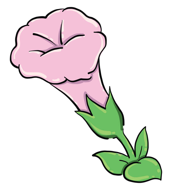 Pink flower, illustration, vector on white background - Vector, imagen