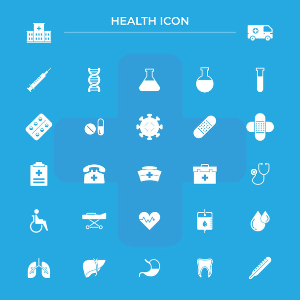 health, hospital, medical. vector flat icons - Vector, Image