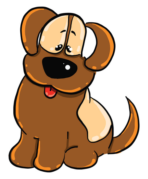 Smart dog, illustration, vector on white background - Vector, Image