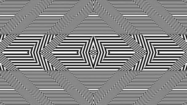 Hypnotic Psychedelic Motion Movement Quadrate Γεωμετρικό σχήμα Καλειδοσκόπιο (full HD 1920x1080 30Fps). - Πλάνα, βίντεο