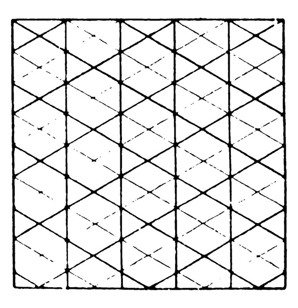 Tessellation είναι μια διάταξη των σχημάτων που συνδέονται στενά μεταξύ τους χωρίς κενά ή επικαλύψεις, vintage σχέδιο γραμμή ή χάραξη εικονογράφηση. - Διάνυσμα, εικόνα