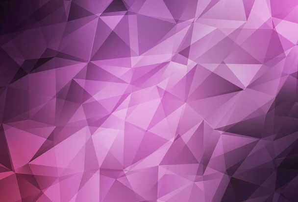 Világos lila, rózsaszín vektor alacsony poli elrendezés. Ragyogó sokszögű illusztráció, amely háromszögekből áll. Egy új textúra a honlapon. - Vektor, kép