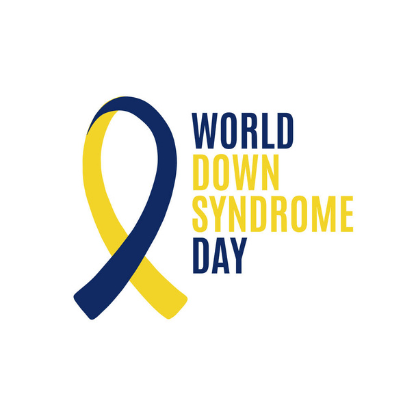 Yellow and blue ribbon, symbol of World Down Syndrome Day. March 21th. Vector illustration of World Down Syndrome Day. - Vector, Image