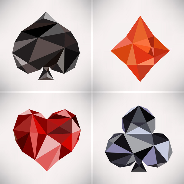 Set of diamond-style card suits - Photo, Image