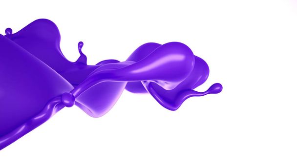 A splash of purple liquid. 3d rendering, 3d illustration. - Foto, Imagen