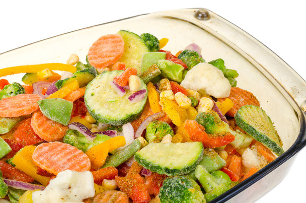 Mezcla de verduras congeladas en una dieta saludable. Estudio foto - Foto, Imagen