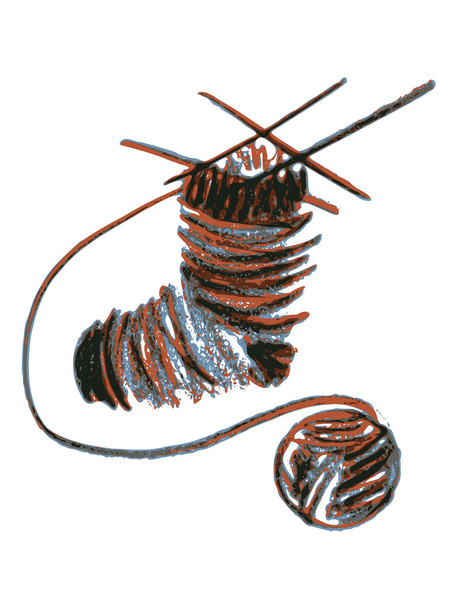 knitting sock - Vector, Image