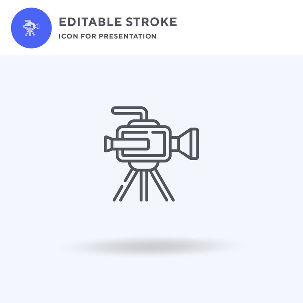 Video Camera icon vector, filled flat sign, solid pictogram isolated on white, logo illustration. Video Camera icon for presentation. - Vector, Image