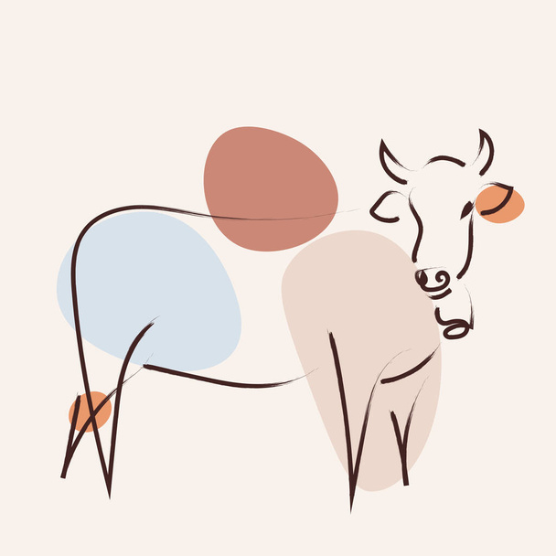 Čínský nový rok 2021 rok krávy, červené a zlaté čáry umění charakter, jednoduché ručně kreslené asijské prvky s řemeslným stylem na pozadí. (Čínský překlad: Šťastný čínský nový rok 2021, rok krávy) - Fotografie, Obrázek