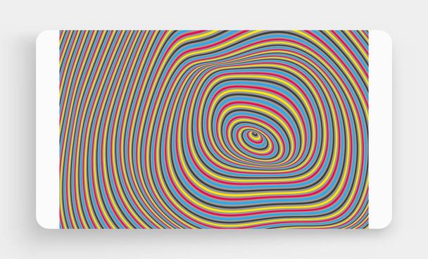 Abstract circular striped background. Pattern with optical illusion. 3D geometrical vector illustration. - ベクター画像