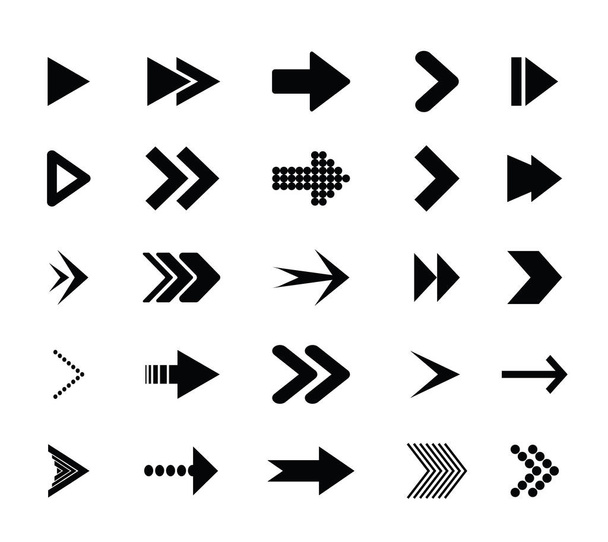 Arrow icons. Icons cursor button label next page web interface. Flat vector navigation symbol - Vector, Image