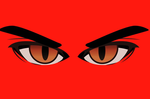 πρόσωπο anime έκφραση προσώπου σε κόκκινο φόντο - εικονογράφηση σχεδιασμό  - Φωτογραφία, εικόνα