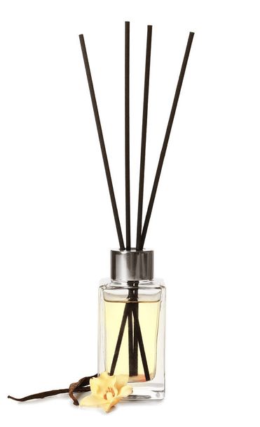 Vanilla reed diffuser on white background - Foto, immagini