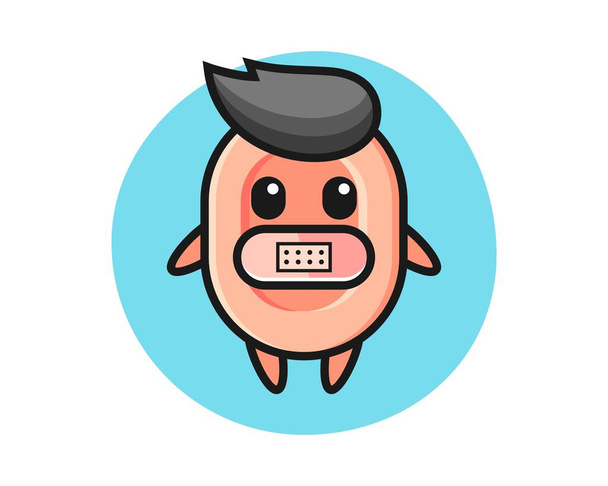 Cartoon illustration of soap with tape on mouth - Vector, Image