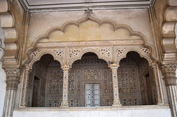Diwan-i-am Thron, Agra Fort, Mogularchitektur, Agra, Uttar Pradesh, Indien - Foto, Bild