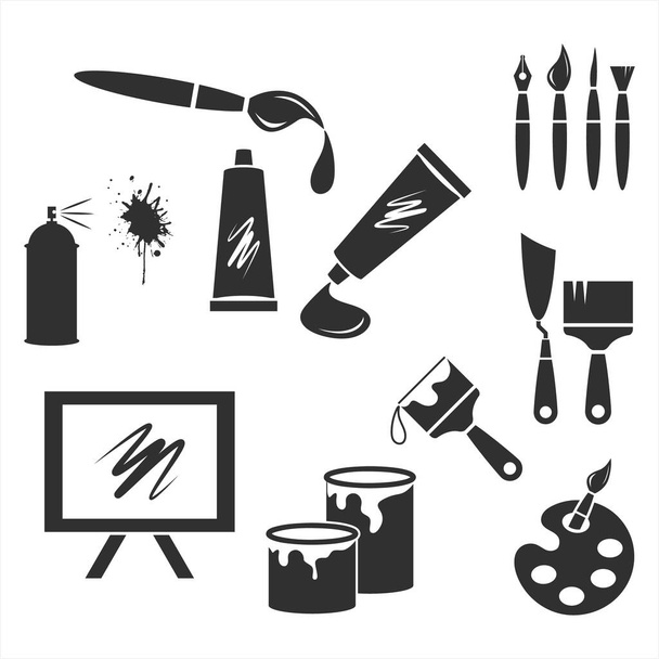 Set art icons isolated on white. Stencil collection. Vector stock illustration. EPS 10 - Vector, Image