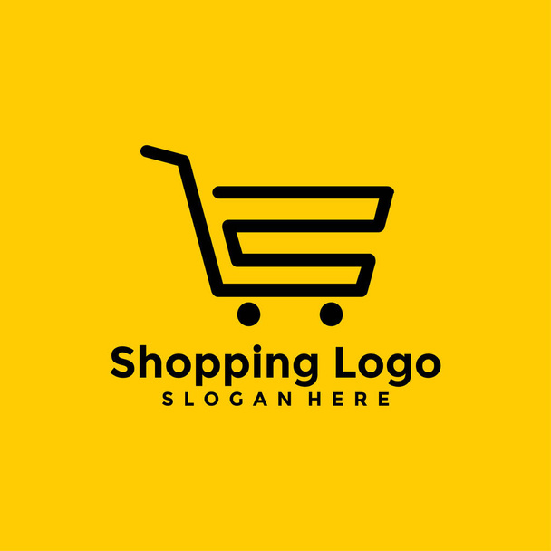 Logo de compras vector de plantilla para el negocio. Tienda online logo. - Vector, Imagen