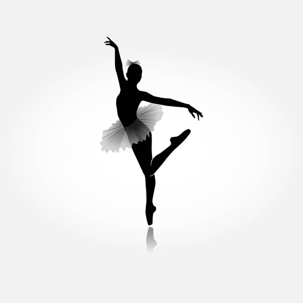 Vettore del ballerino. Danza ragazza balletto silhouette. - Vettoriali, immagini