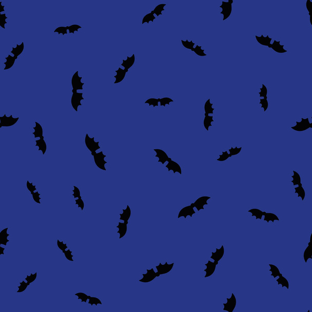 siluetas murciélagos halloween patrón de vector sin costura - Vector, Imagen
