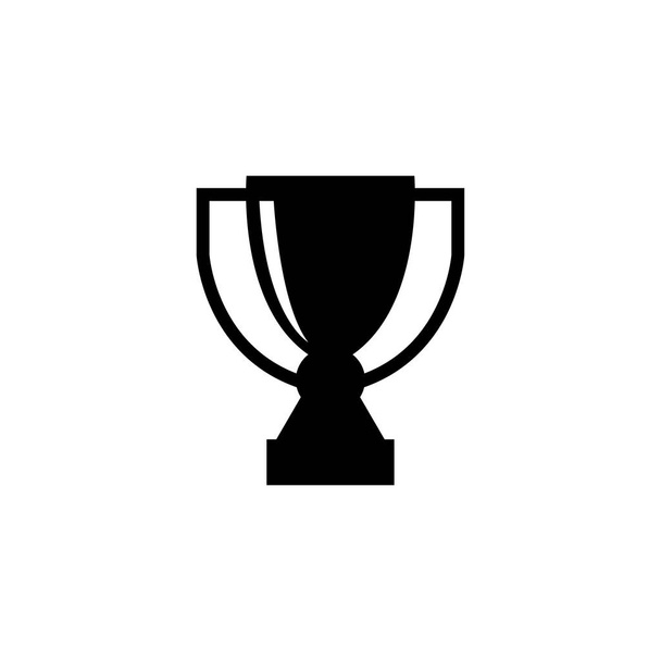 Gold Trophy Cup, Voittaja palkinto. Litteä vektori-kuvake. Yksinkertainen musta symboli valkoisella taustalla. Gold Trophy Cup, Voittaja palkinto merkki suunnittelumalli web ja mobiili käyttöliittymä elementti - Vektori, kuva
