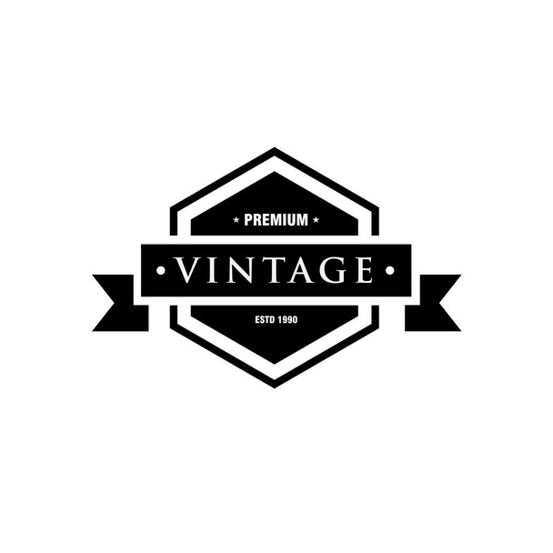 black and white vintage logo design template - Vector, Image
