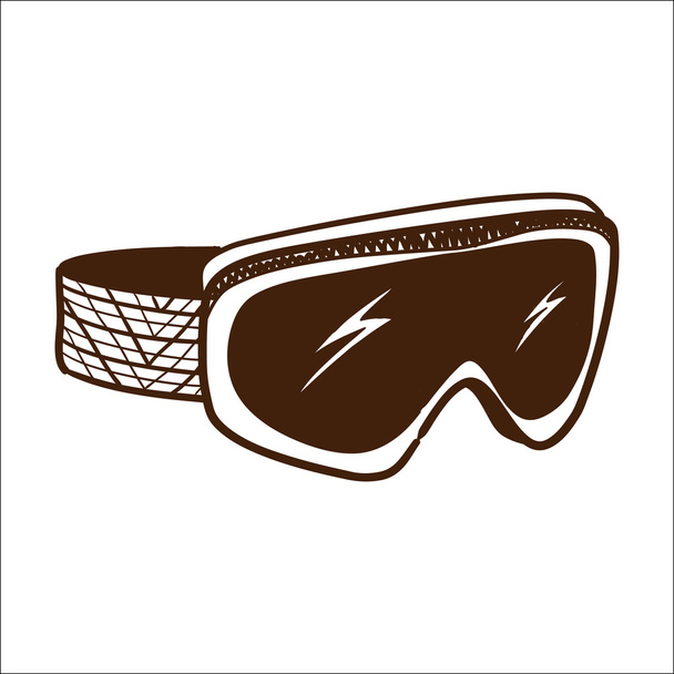 Ski glasses goggles isolated on white. - Vektor, Bild