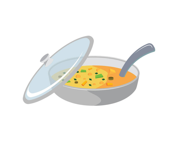 鍋イラストベクトル付き詳細スープ - ベクター画像