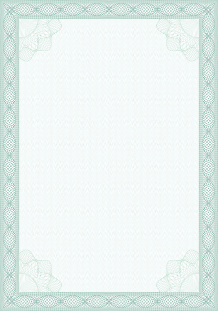 Guilloche style blank form for diploma - Vector, Image
