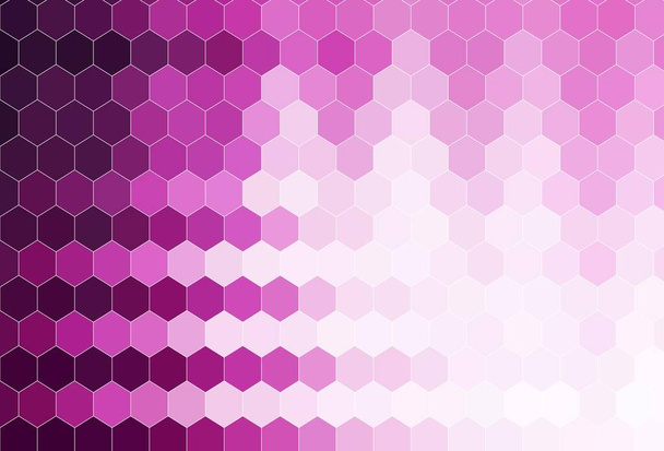 Světle růžový vektorový vzor s barevnými šestiúhelníky. Rozmazané pozadí s barevnými šestiúhelníky. Design pro plakáty, bannery. - Vektor, obrázek