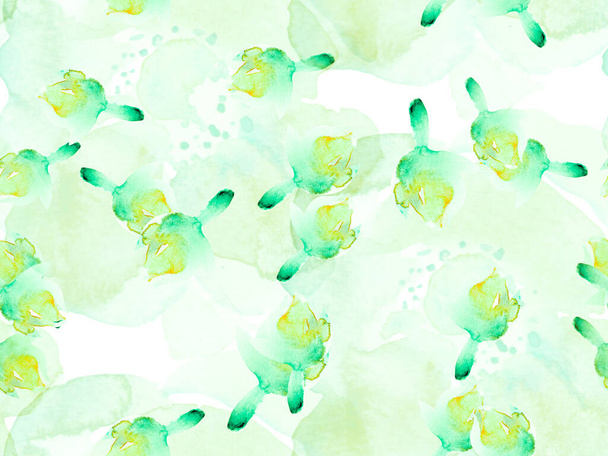 Watercolor leaves Seamless Pattern. - Foto, afbeelding