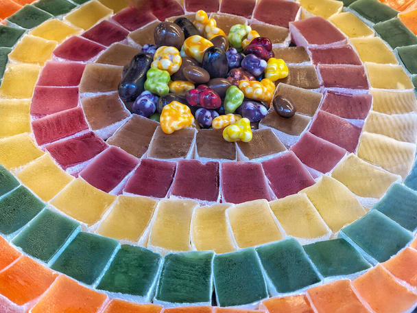 closeup colorful turkish delights as a background - Photo, Image