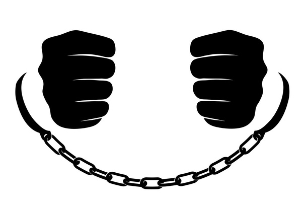 Hands in chains - Вектор, зображення