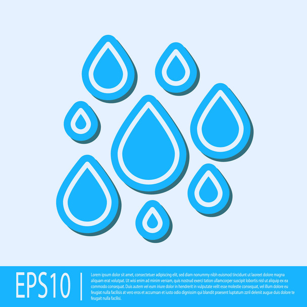 Blue line Water drop icon isolated on grey background.  Vector Illustration. - Vector, Imagen
